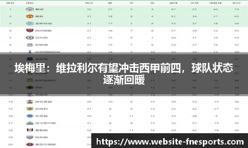 埃梅里：维拉利尔有望冲击西甲前四，球队状态逐渐回暖
